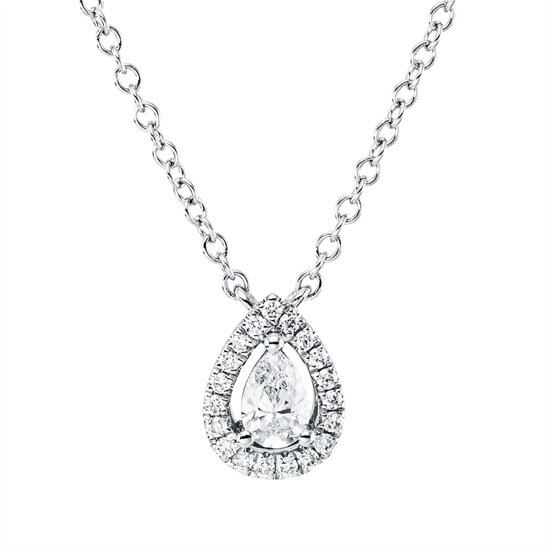 Collier    aus 750/-18 Karat Weißgold mit 20 Diamanten 0