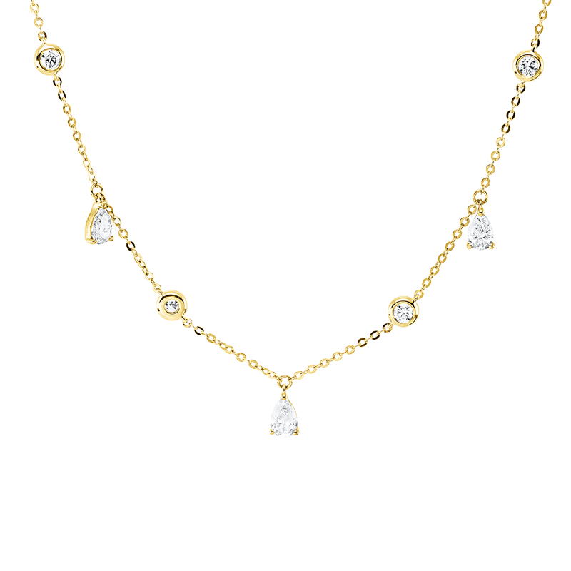 Collier    aus 750/-18 Karat Gelbgold mit 11 Diamanten 1