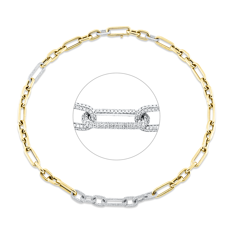 Collier    aus 750/-18 Karat Gelbgold / Weißgold mit 1153 Diamanten 4