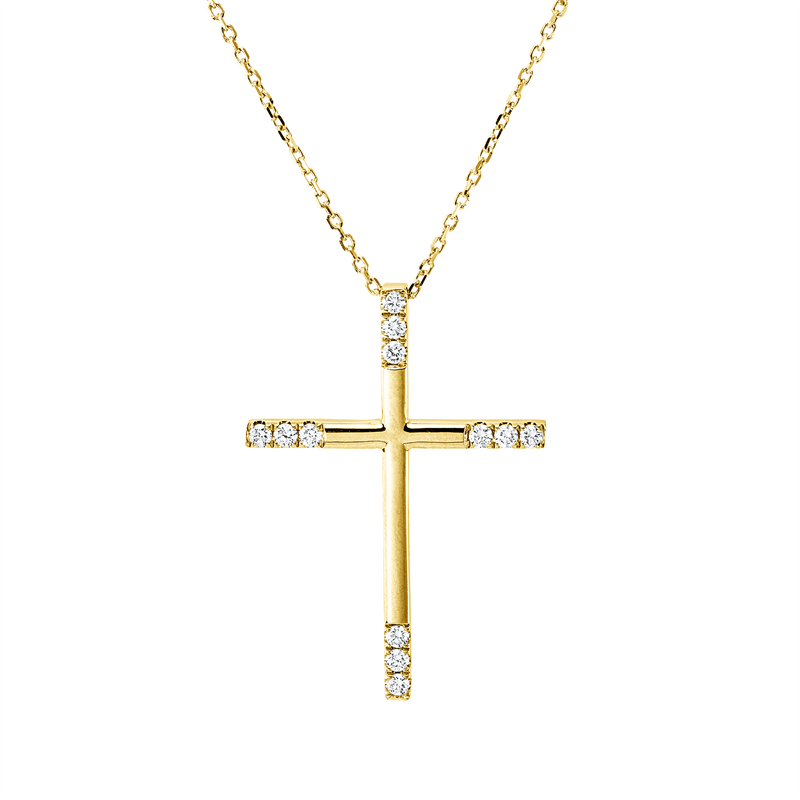 Collier    aus 750/-18 Karat Gelbgold mit 12 Diamanten 0