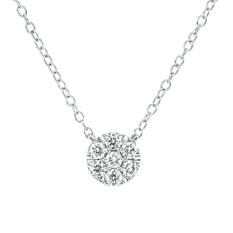 Collier    aus 750/-18 Karat Weißgold mit 7 Diamanten 0