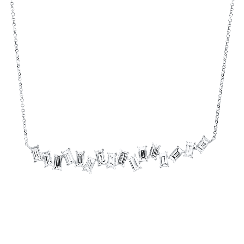 Collier    aus 750/-18 Karat Weißgold mit 16 Diamanten 2