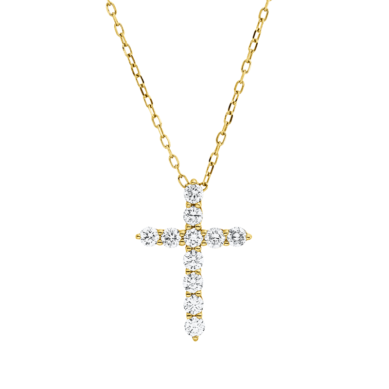 Collier    aus 750/-18 Karat Gelbgold mit 11 Diamanten 0