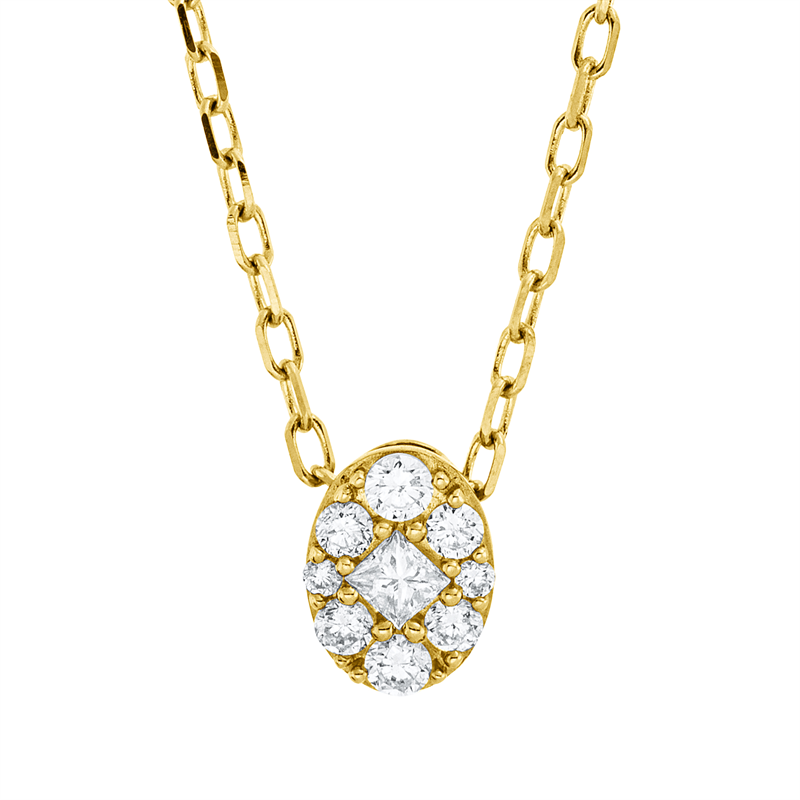 Collier    aus 750/-18 Karat Gelbgold mit 9 Diamanten 0