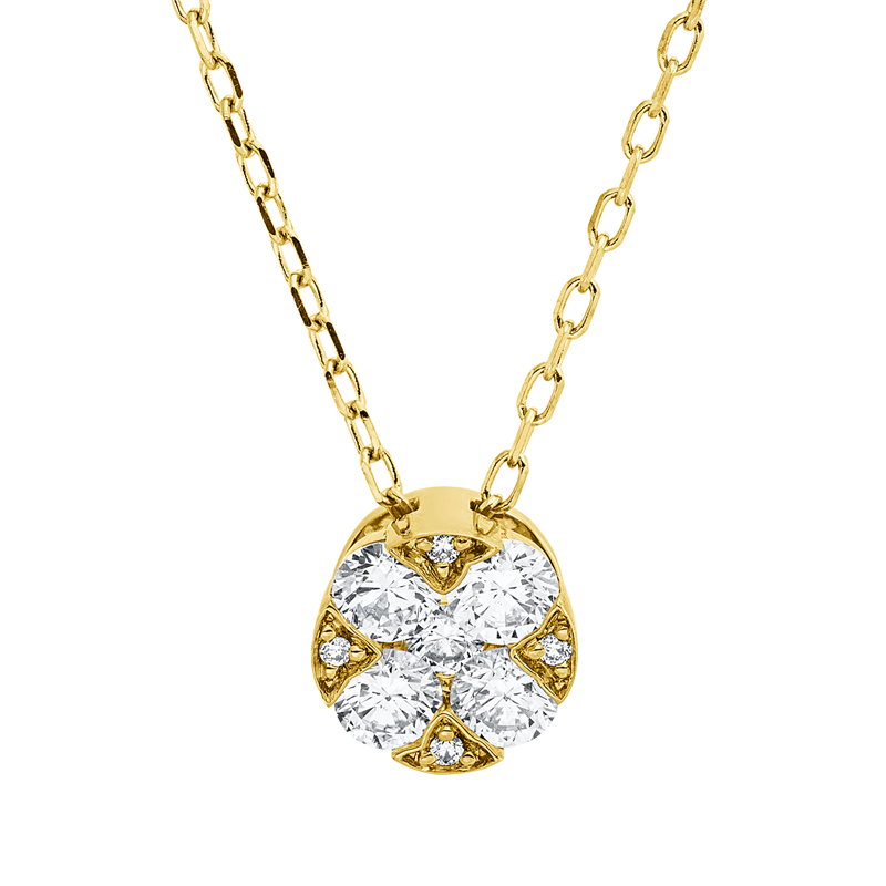 Collier    aus 750/-18 Karat Gelbgold mit 9 Diamanten 0
