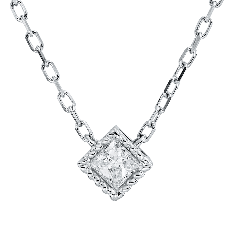 Collier    aus 750/-18 Karat Weißgold mit 1 Diamant 0