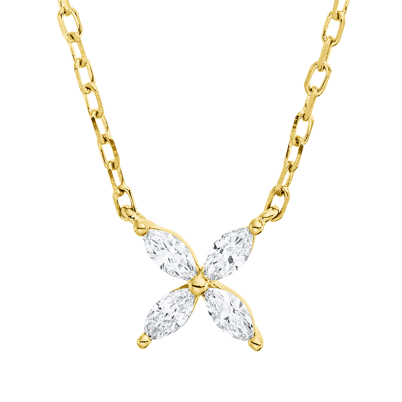 Collier    aus 750/-18 Karat Gelbgold mit 5 Diamanten 0