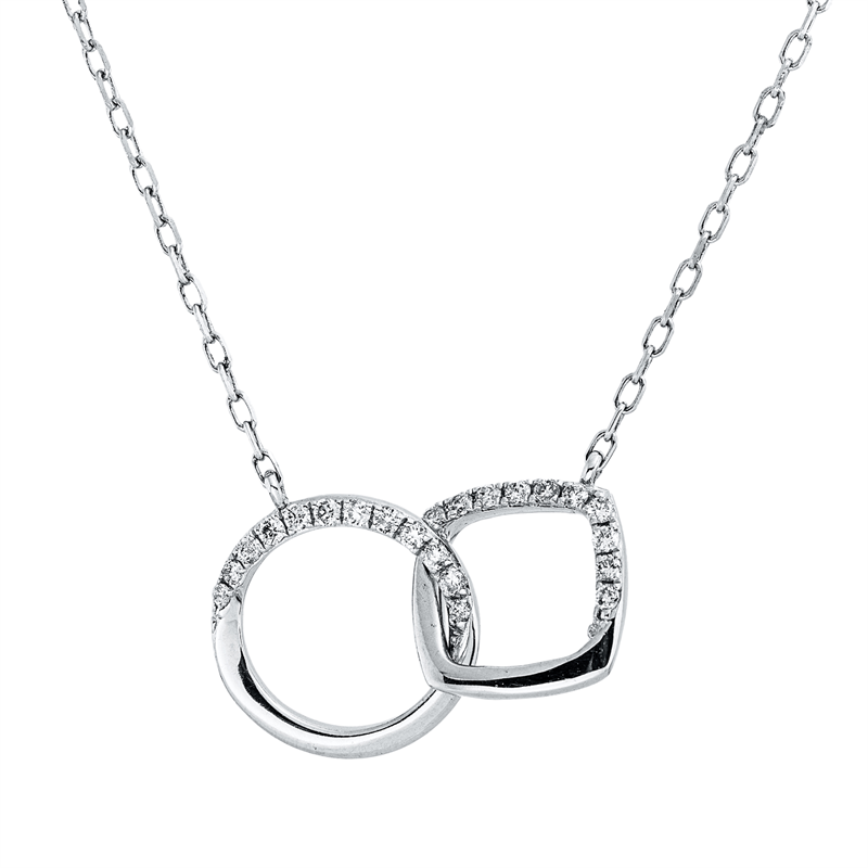 Collier    aus 750/-18 Karat Weißgold mit 22 Diamanten 0