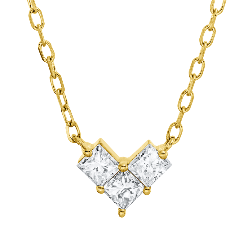 Collier    aus 750/-18 Karat Gelbgold mit 3 Diamanten 0