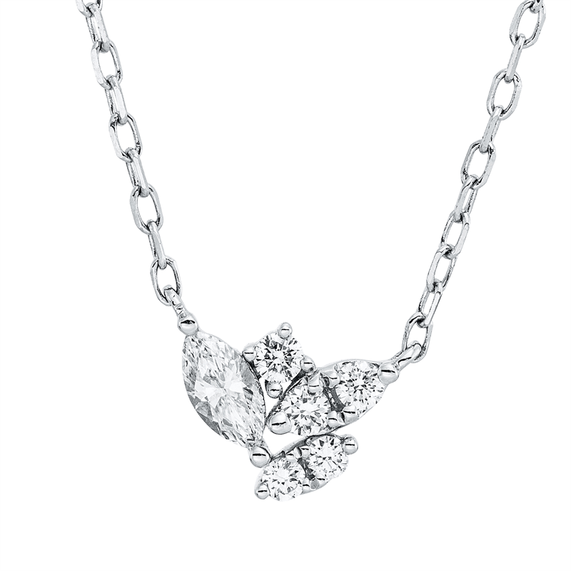 Collier    aus 750/-18 Karat Weißgold mit 6 Diamanten 0