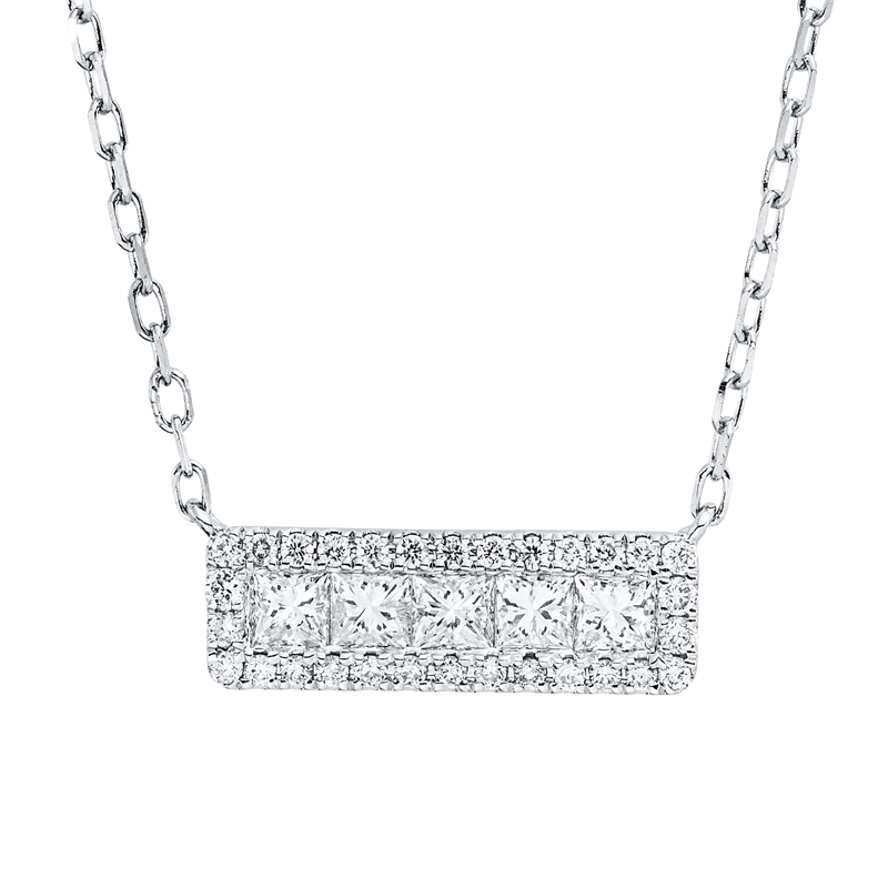 Collier    aus 750/-18 Karat Weißgold mit 35 Diamanten 0
