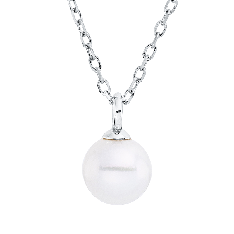 Collier   mit Süßwasserperle aus 750/-18 Karat Weißgold  