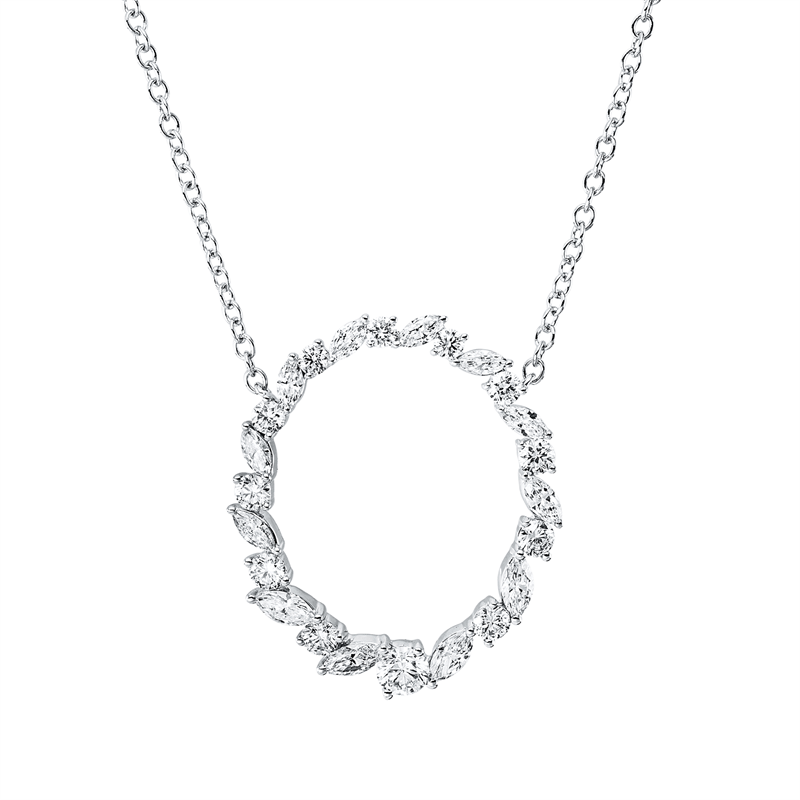 Collier    aus 750/-18 Karat Weißgold mit 24 Diamanten 1