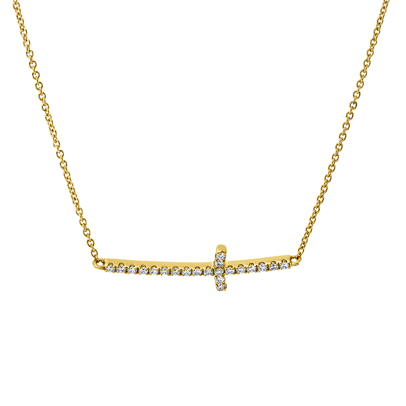 Collier    aus 750/-18 Karat Gelbgold mit 21 Diamanten 0