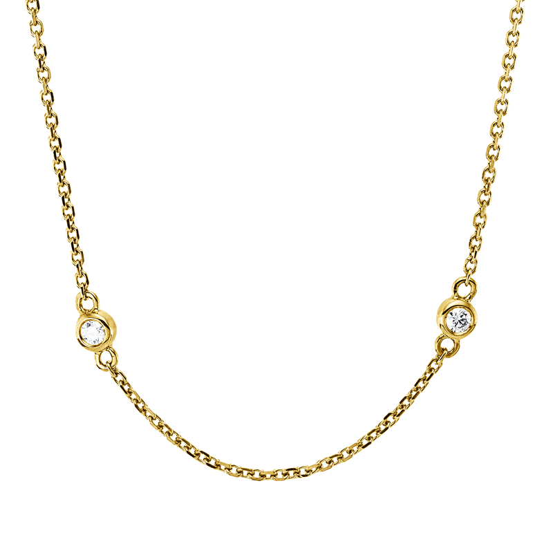 Collier    aus 750/-18 Karat Gelbgold mit 10 Diamanten 0