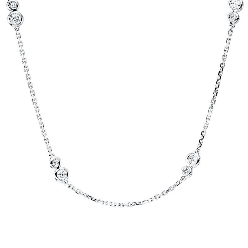 Collier    aus 750/-18 Karat Weißgold mit 16 Diamanten 0