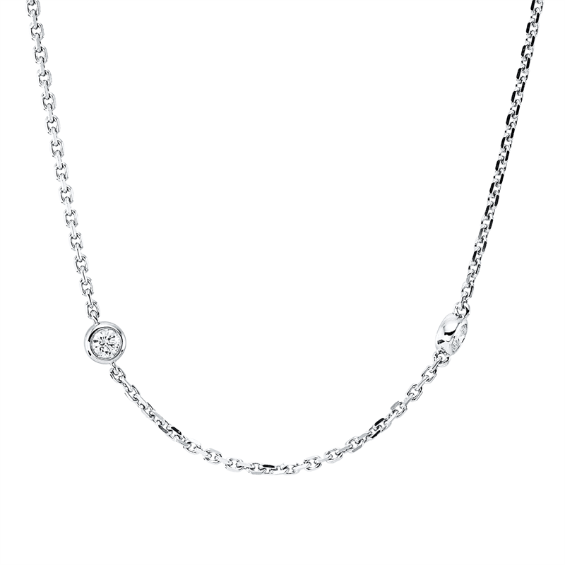 Collier    aus 750/-18 Karat Weißgold mit 8 Diamanten 0
