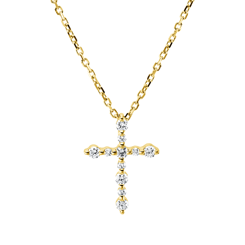 Collier    aus 750/-18 Karat Gelbgold mit 11 Diamanten 0