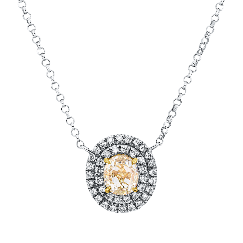 Collier    aus 750/-18 Karat Weißgold / Gelbgold mit 43 Diamanten 0