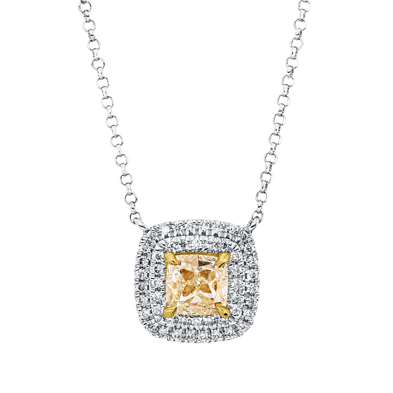 Collier    aus 750/-18 Karat Weißgold / Gelbgold mit 51 Diamanten 0