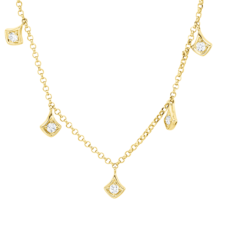 Collier    aus 750/-18 Karat Gelbgold mit 7 Diamanten 0