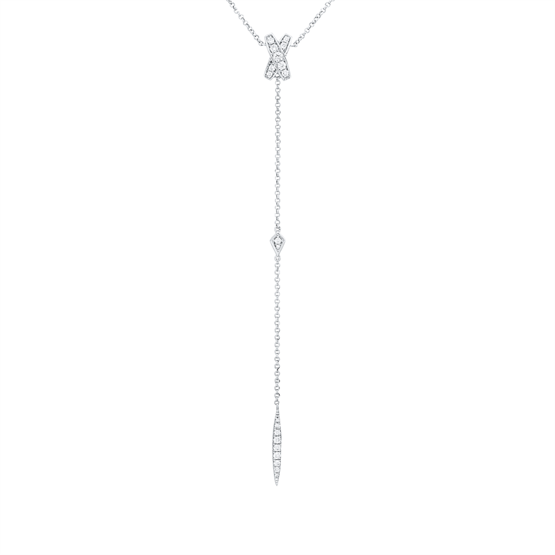 Collier    aus 750/-18 Karat Weißgold mit 28 Diamanten 0