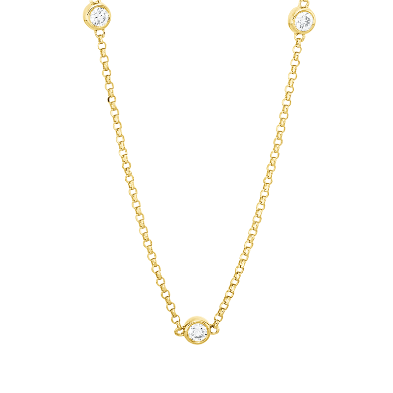 Collier    aus 750/-18 Karat Gelbgold mit 9 Diamanten 0