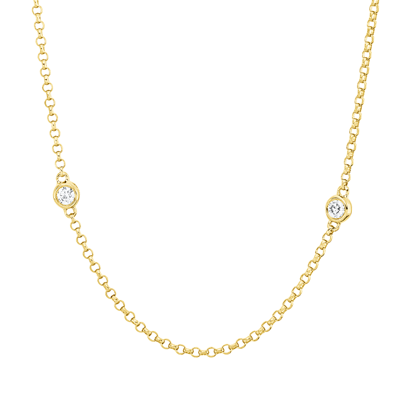 Collier    aus 750/-18 Karat Gelbgold mit 7 Diamanten 0