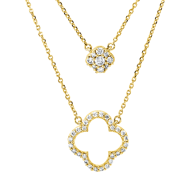 Collier    aus 750/-18 Karat Gelbgold mit 37 Diamanten 0