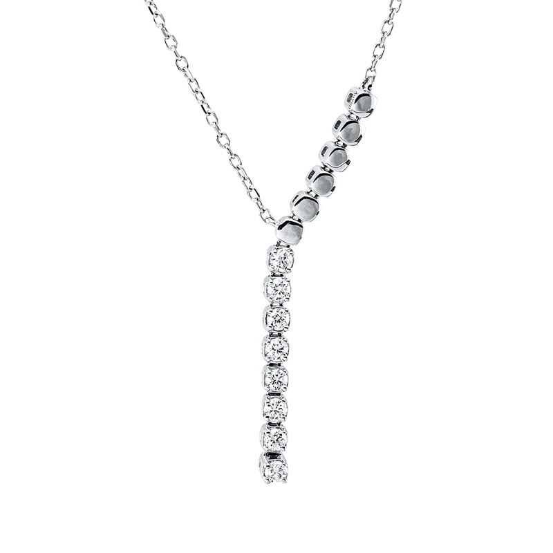 Collier    aus 750/-18 Karat Weißgold mit 8 Diamanten 0