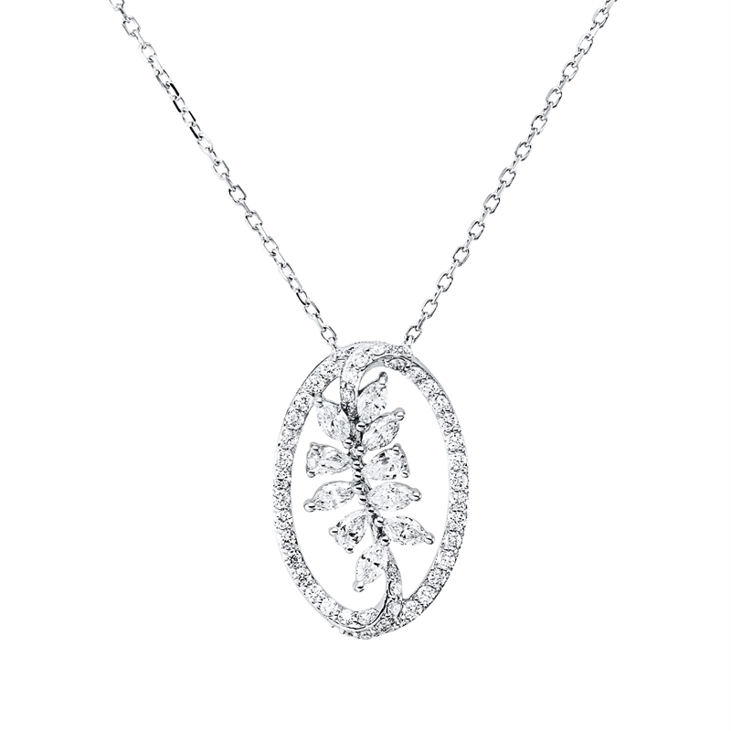 Collier    aus 750/-18 Karat Weißgold mit 53 Diamanten 0