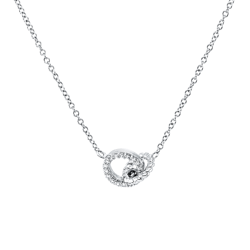 Collier    aus 750/-18 Karat Weißgold mit 17 Diamanten 0