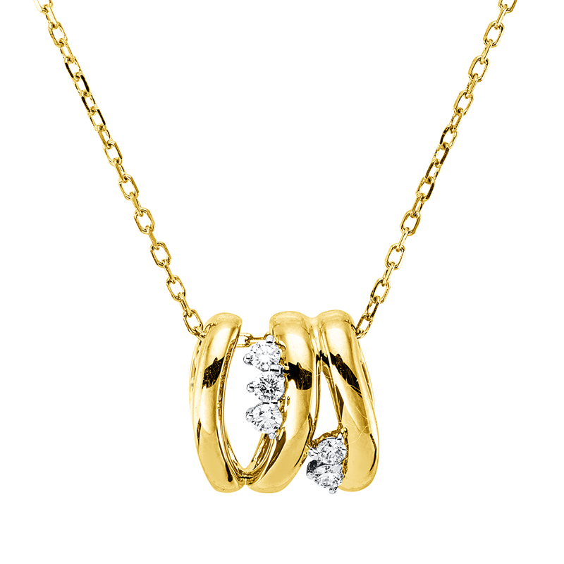 Collier    aus 750/-18 Karat Gelbgold / Weißgold mit 5 Diamanten 0