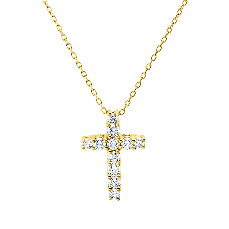 Collier    aus 750/-18 Karat Gelbgold mit 11 Diamanten 0