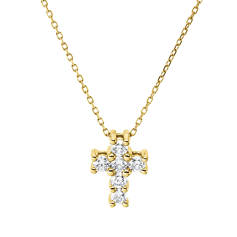 Collier    aus 750/-18 Karat Gelbgold mit 6 Diamanten 0