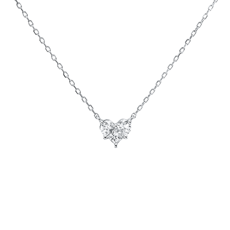 Collier    aus 750/-18 Karat Weißgold mit 3 Diamanten 0