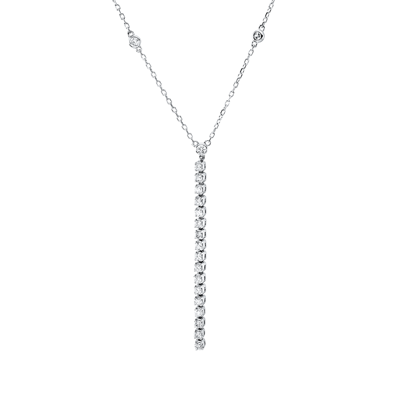 Collier    aus 750/-18 Karat Weißgold mit 22 Diamanten 0