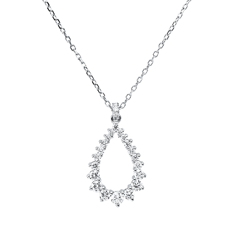 Collier    aus 750/-18 Karat Weißgold mit 24 Diamanten 0
