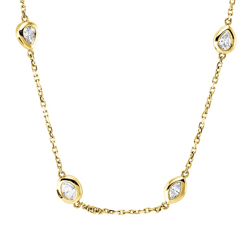 Collier    aus 585/-14 Karat Gelbgold mit 12 Diamanten 1