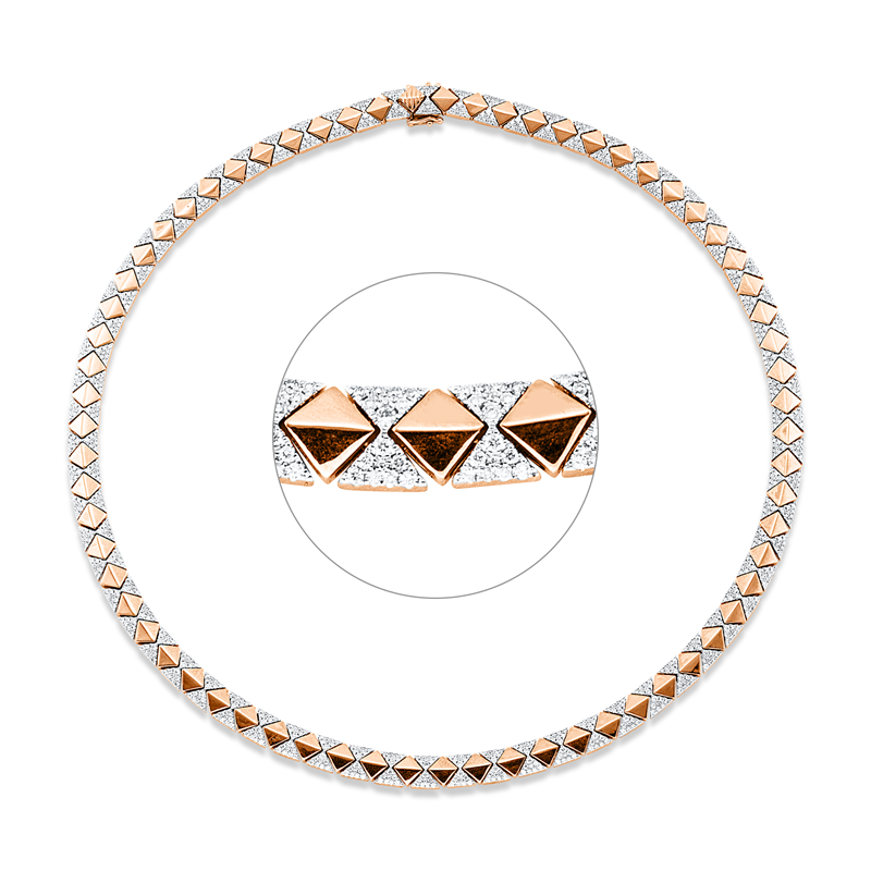 Collier    aus 750/-18 Karat Rotgold / Weißgold mit 1072 Diamanten 3