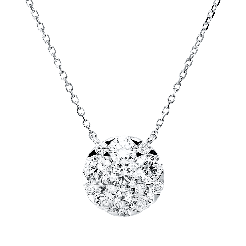Collier    aus 750/-18 Karat Weißgold mit 11 Diamanten 1