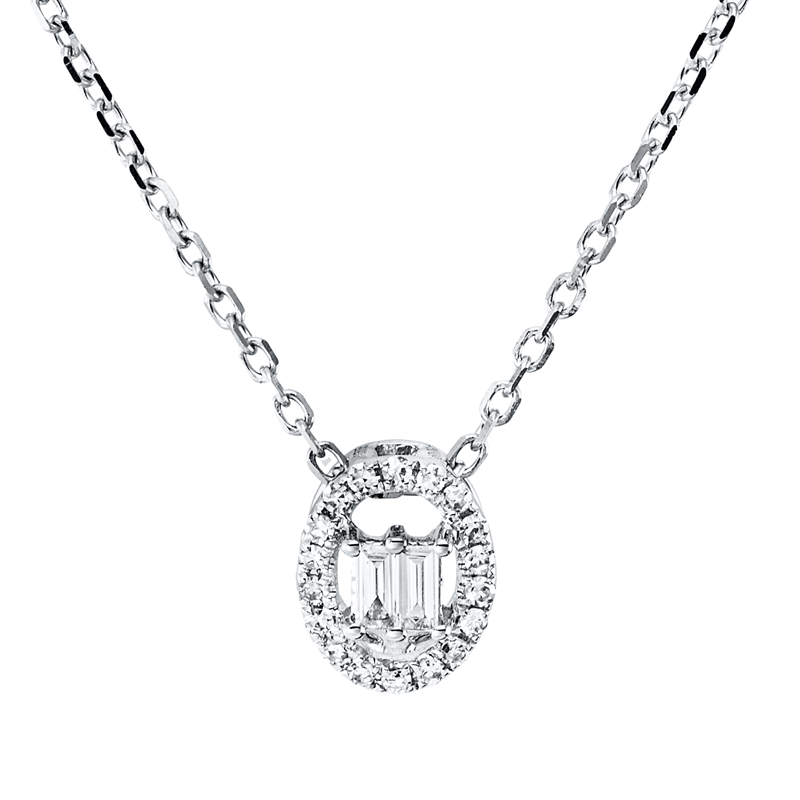 Collier    aus 585/-14 Karat Weißgold mit 43 Diamanten 0