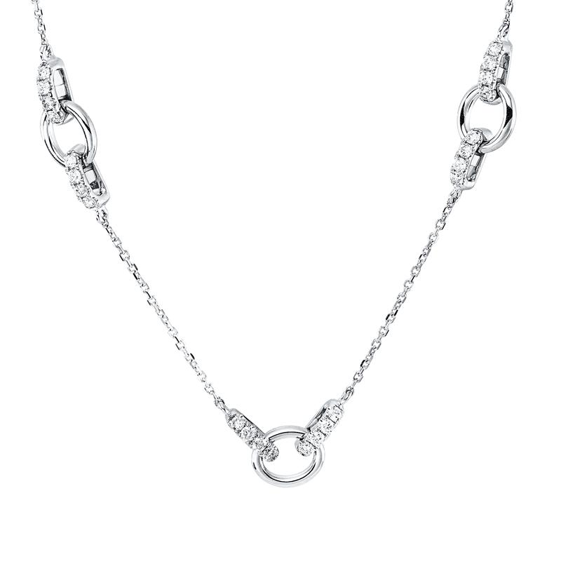 Collier    aus 750/-18 Karat Weißgold mit 40 Diamanten 0