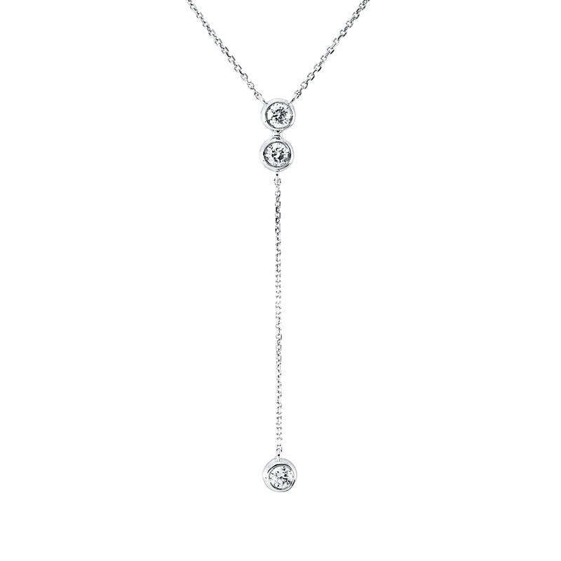 Collier    aus 750/-18 Karat Weißgold mit 3 Diamanten 0