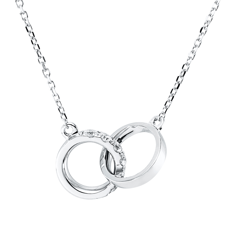 Collier    aus 750/-18 Karat Weißgold mit 6 Diamanten 0