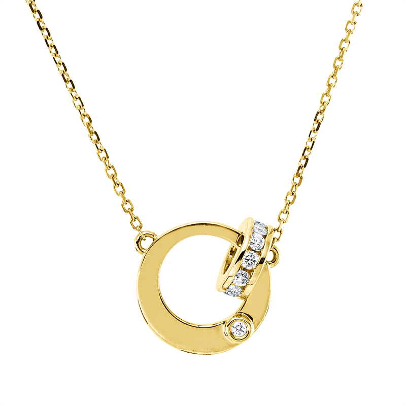 Collier    aus 750/-18 Karat Gelbgold mit 13 Diamanten 0