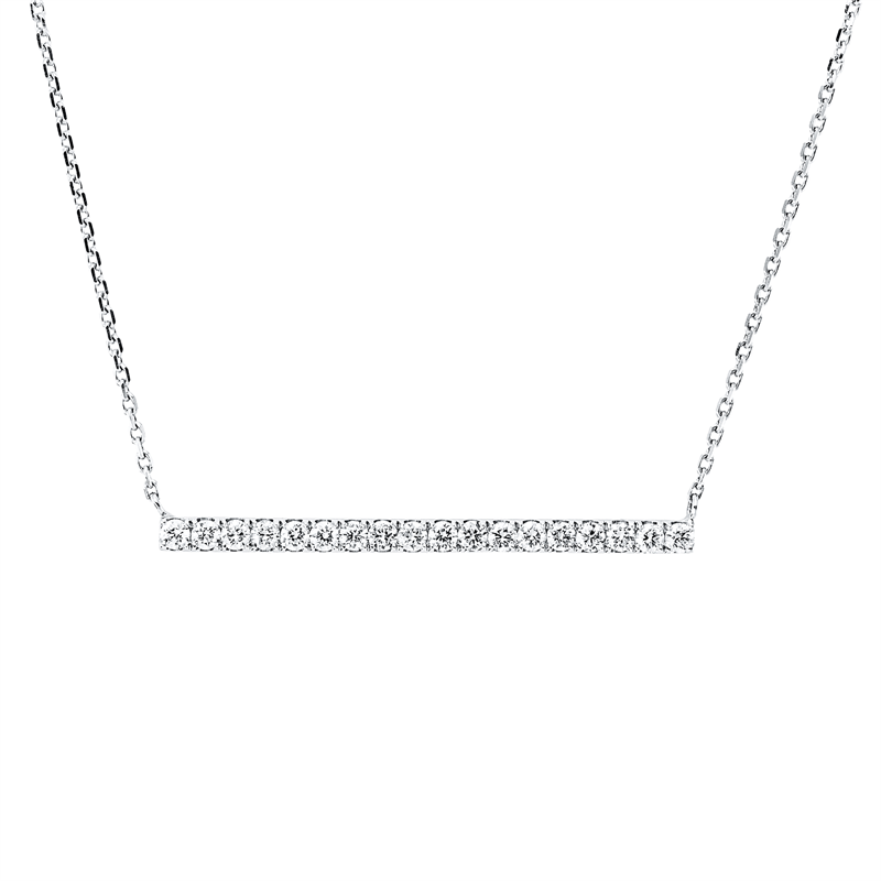 Collier    aus 750/-18 Karat Weißgold mit 18 Diamanten 0