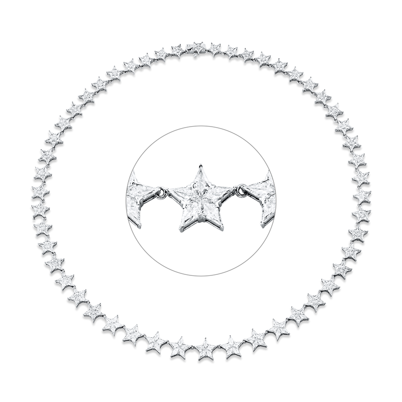 Collier    aus 750/-18 Karat Weißgold mit 250 Diamanten 13