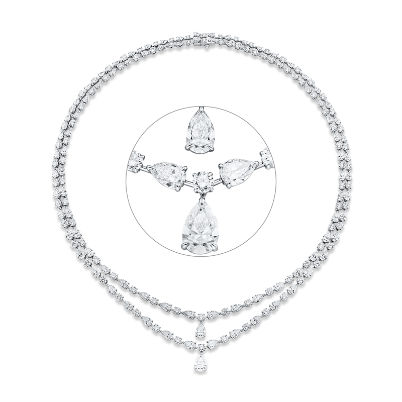 Collier    aus 750/-18 Karat Weißgold mit 178 Diamanten 25