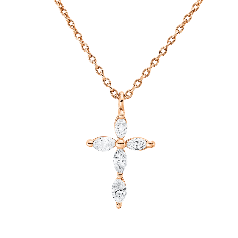 Collier    aus 750/-18 Karat Rotgold mit 5 Diamanten 0